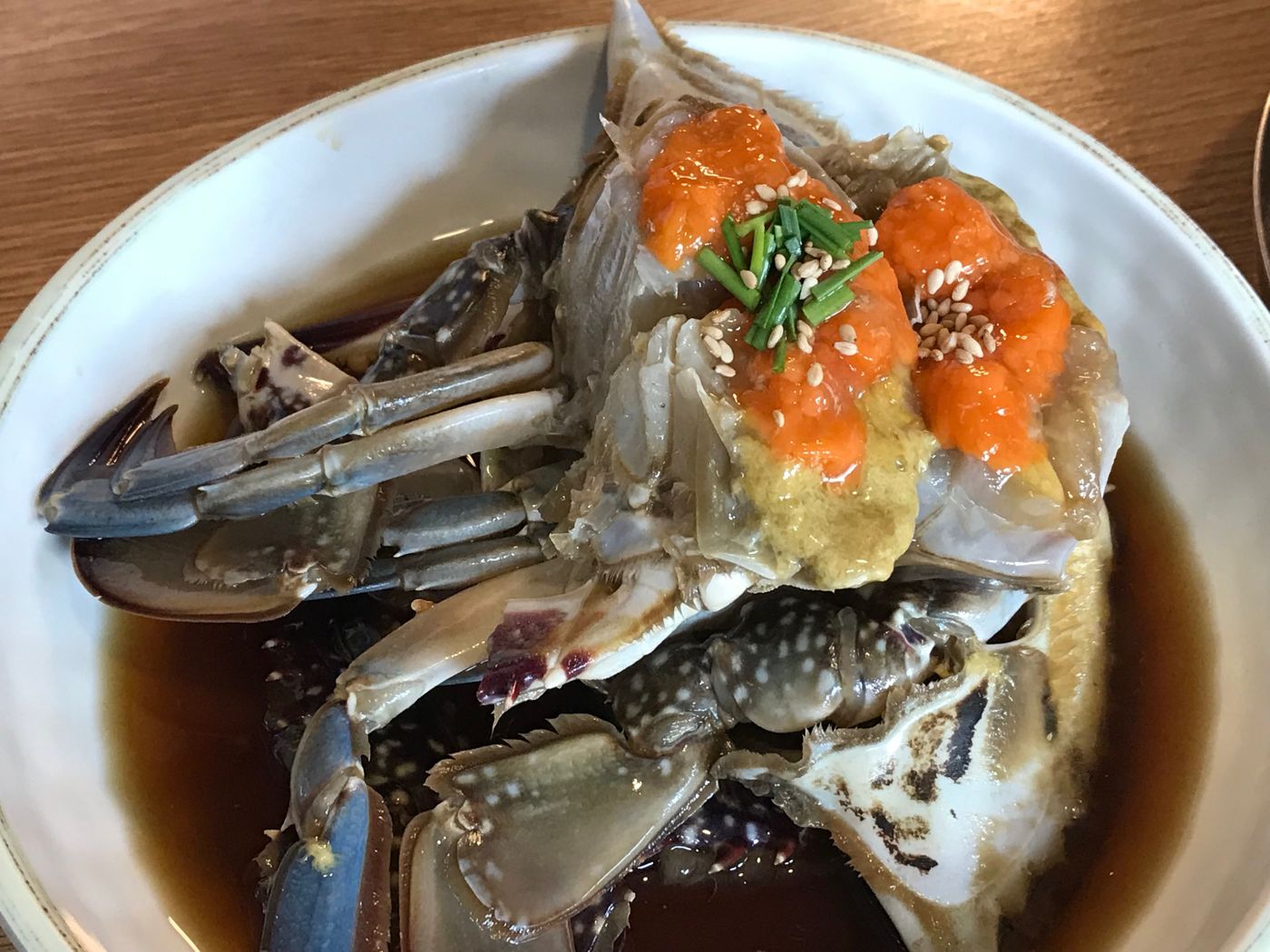 Soy-Marinated Raw Crab