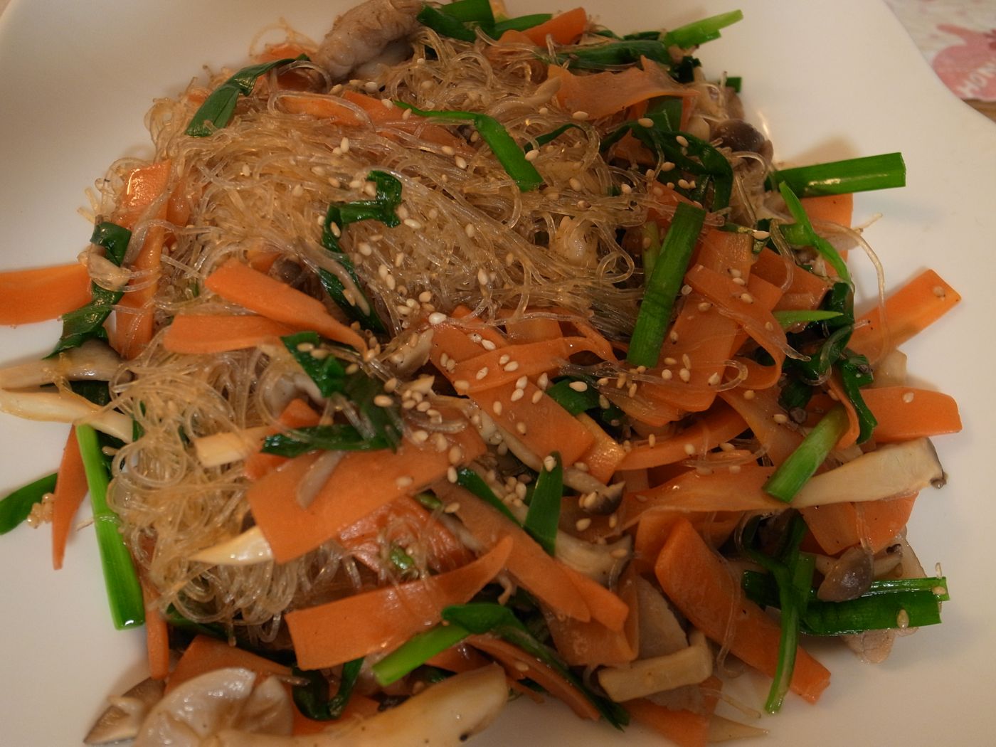 Japchae (Glass Noodles with Vegetables)